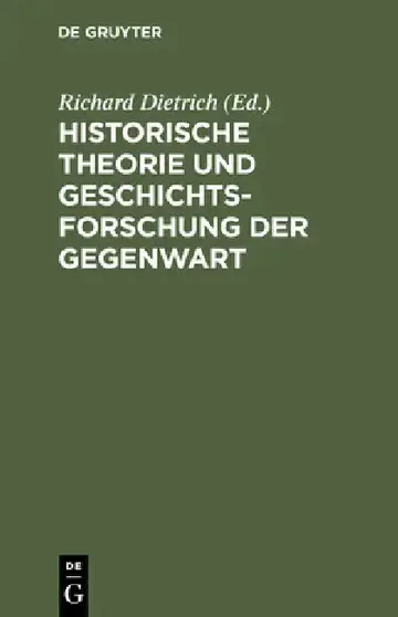 Cover of Historische Theorie und Geschichtsforschung der Gegenwart