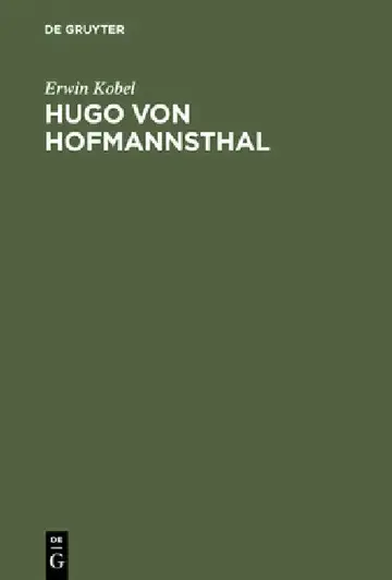 Cover of Hugo von Hofmannsthal