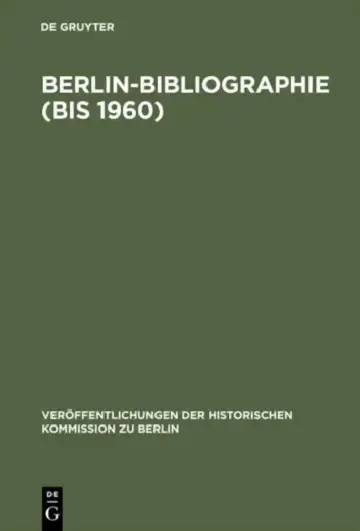 Cover of Berlin-Bibliographie (bis 1960)