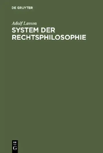 Cover of System Der Rechtsphilosophie
