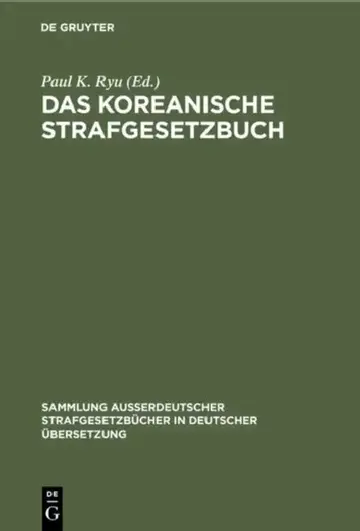 Cover of Das Koreanische Strafgesetzbuch