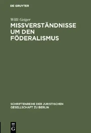 Cover of Mißverständnisse um den Föderalismus