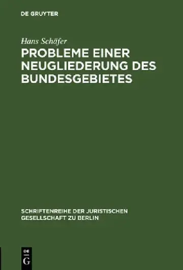 Cover of Probleme einer Neugliederung des Bundesgebietes