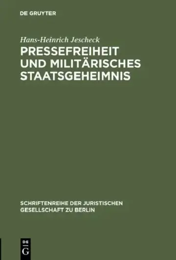 Cover of Pressefreiheit und militärisches Staatsgeheimnis