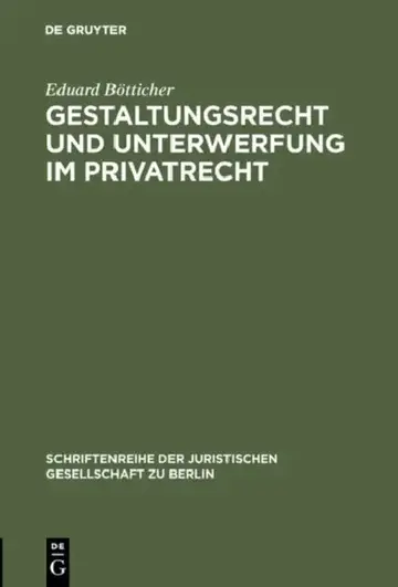 Cover of Gestaltungsrecht und Unterwerfung im Privatrecht