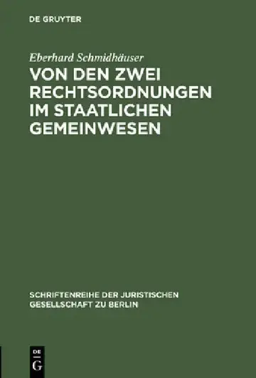 Cover of Von den zwei Rechtsordnungen im staatlichen Gemeinwesen