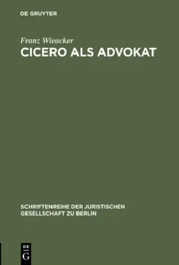 Cover of Cicero als Advokat