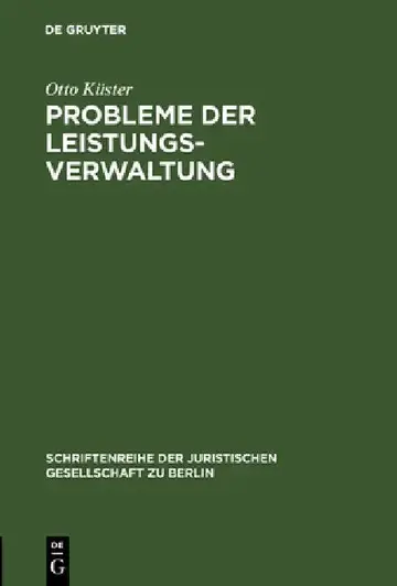 Cover of Probleme der Leistungsverwaltung