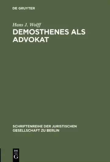 Cover of Demosthenes als Advokat