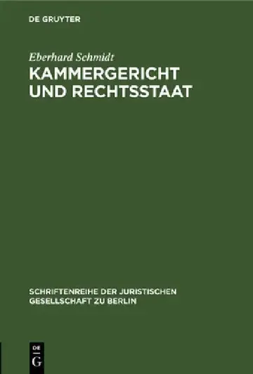 Cover of Kammergericht und Rechtsstaat