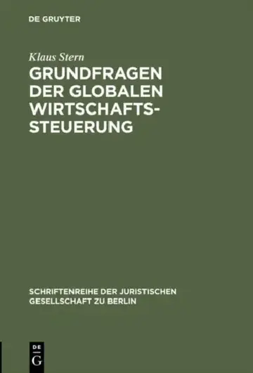 Cover of Grundfragen der globalen Wirtschaftssteuerung