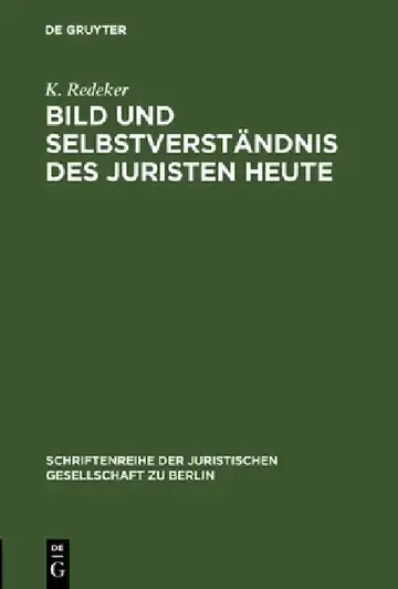 Cover of Bild und Selbstverständnis des Juristen heute