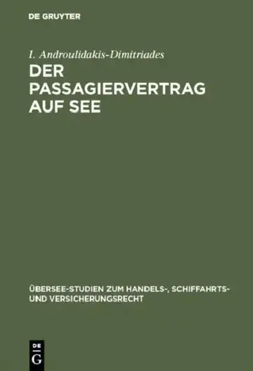 Cover of Der Passagiervertrag auf See