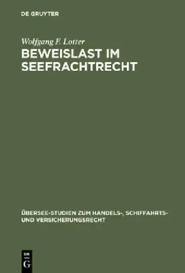 Cover of Beweislast im Seefrachtrecht