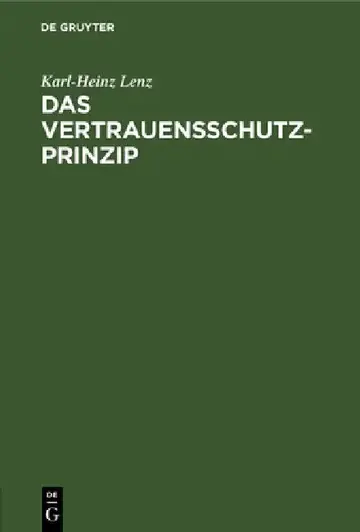 Cover of Das Vertrauensschutz-Prinzip
