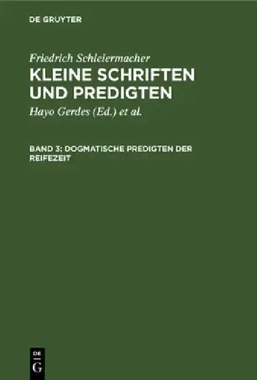Cover of Dogmatische Predigten der Reifezeit