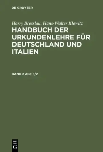 Cover of Handbuch der Urkundenlehre für Deutschland und Italien. Band 2 Abt. 1/2
