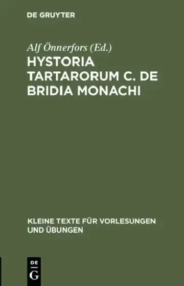 Cover of Hystoria Tartarorum C. de Bridia Monachi