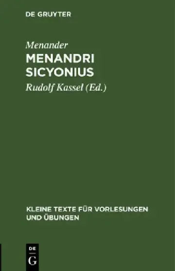 Cover of Menandri Sicyonius