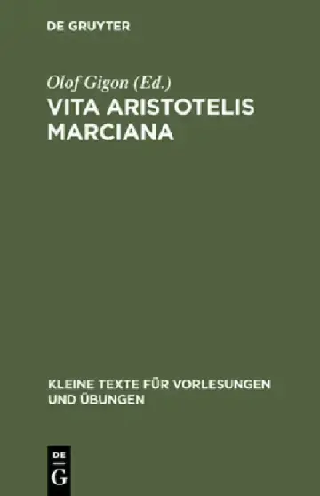 Cover of Vita Aristotelis Marciana