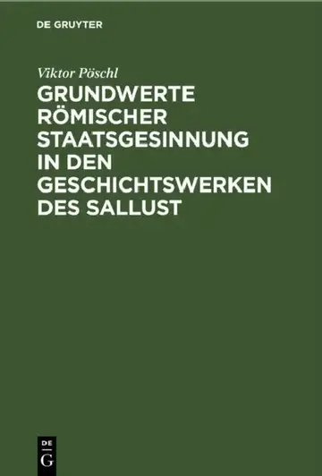 Cover of Grundwerte römischer Staatsgesinnung in den Geschichtswerken des Sallust