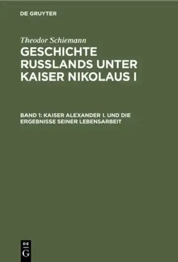 Cover of Kaiser Alexander I. und die Ergebnisse seiner Lebensarbeit