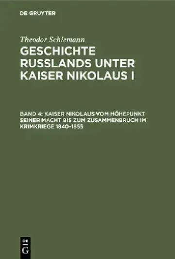 Cover of Kaiser Nikolaus Vom Höhepunkt Seiner Macht Bis Zum Zusammenbruch Im Krimkriege 1840-1855