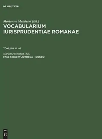 Cover of Vocabularium Iurisprudentiae Romanae, Fasc 1, Dactyliotheca - Doceo