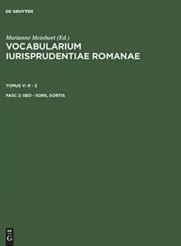 Cover of Vocabularium iurisprudentiae Romanae, Fasc 2, sed - sors, sortis