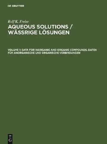 Cover of Data for Inorganic and Organic Compounds. Daten Für Anorganische Und Organische Verbindungen
