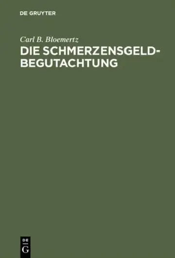 Cover of Die Schmerzensgeldbegutachtung