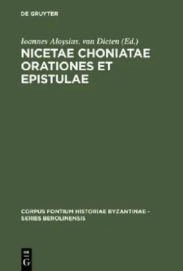 Cover of Nicetae Choniatae Orationes et Epistulae