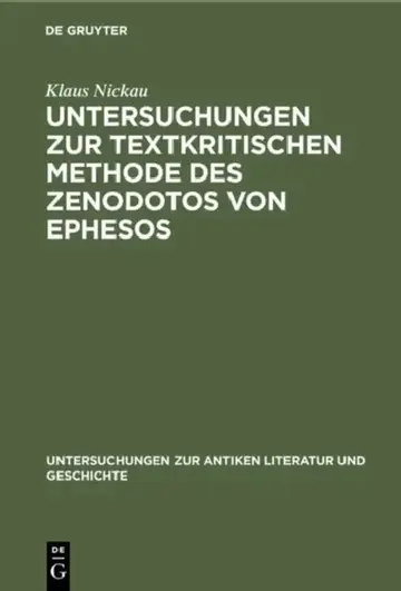 Cover of Untersuchungen zur textkritischen Methode des Zenodotos von Ephesos