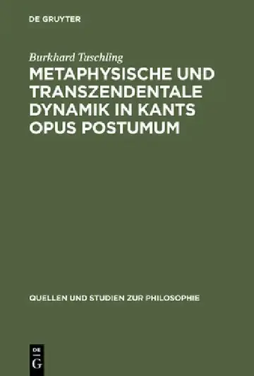 Cover of Metaphysische und transzendentale Dynamik in Kants opus postumum