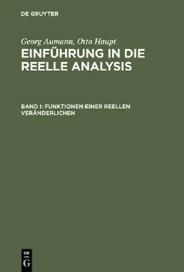 Cover of Einführung in die reelle Analysis, Band I, Funktionen einer reellen Veränderlichen
