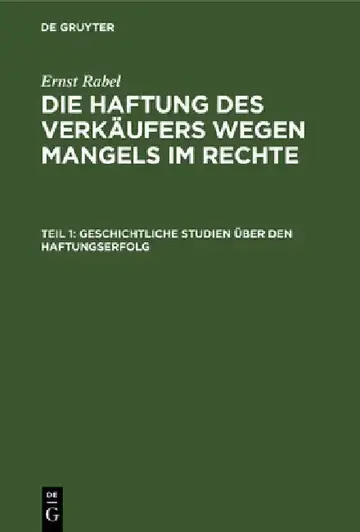 Cover of Geschichtliche Studien über den Haftungserfolg