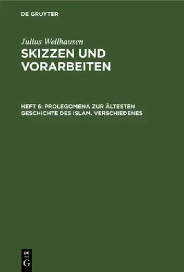 Cover of Prolegomena Zur Ältesten Geschichte Des Islam. Verschiedenes