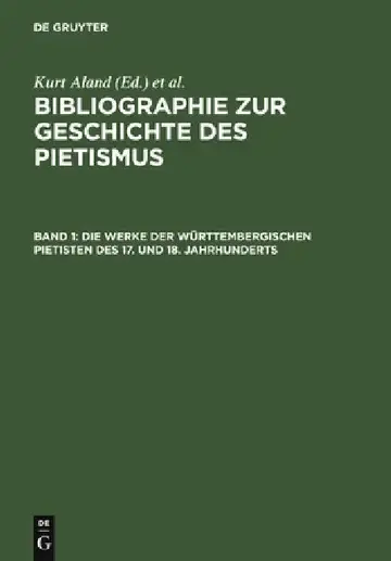 Cover of Die Werke Der Württembergischen Pietisten Des 17. Und 18. Jahrhunderts
