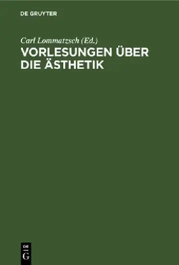Cover of Vorlesungen Über Die Ästhetik