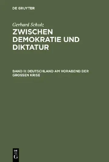 Cover of Deutschland Am Vorabend Der Großen Krise