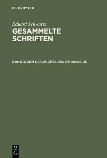 Cover of Zur Geschichte Des Athanasius