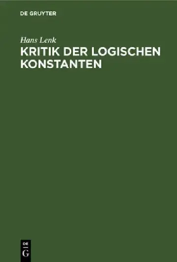 Cover of Kritik Der Logischen Konstanten