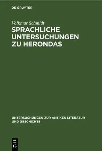 Cover of Sprachliche Untersuchungen Zu Herondas