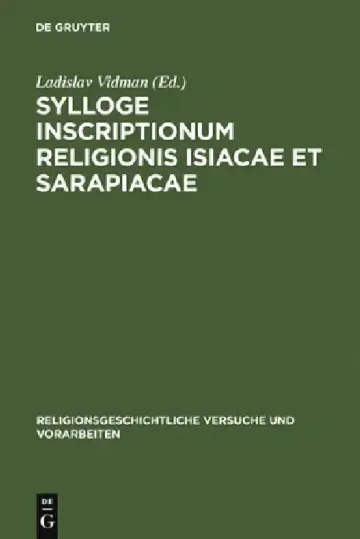 Cover of Sylloge inscriptionum religionis Isiacae et Sarapiacae