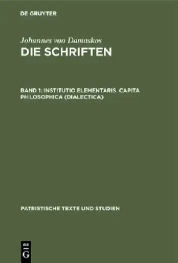 Cover of Institutio Elementaris. Capita Philosophica (Dialectica)