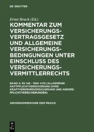Cover of 149 - 158a Vvg (Allgemeine Haftpflichtversicherung Ohne Kraftverkehrsversicherung Und Andere Pflichtversicherungen)