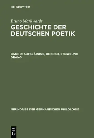 Cover of Geschichte der deutschen Poetik, Band 2, Aufklärung, Rokoko, Sturm und Drang