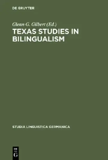 Cover of Texas Studies in Bilingualism