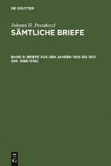 Cover of Briefe aus den Jahren 1805 bis 1807 (Nr. 1066-1336)