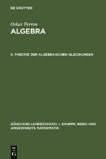 Cover of Theorie der algebraischen Gleichungen